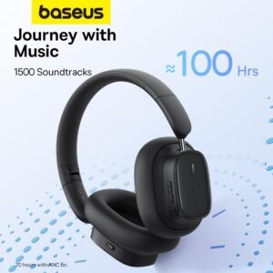 Baseus H1i Wireless Over-Ear Headphones ?C Active Noise Cancelling, Hi-Fi Sound