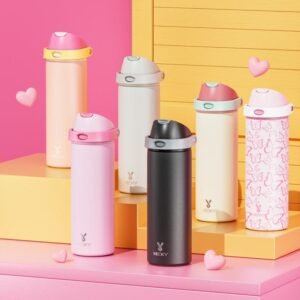 【Rebajas por tiempo limitado】MEOKY Taza Deportiva 24/40 oz con Doble Boca sin Bisfenol A BPA Retención de Calor 24h Impermeable Antideslizante para Viajes Deportes Hogar y Oficina